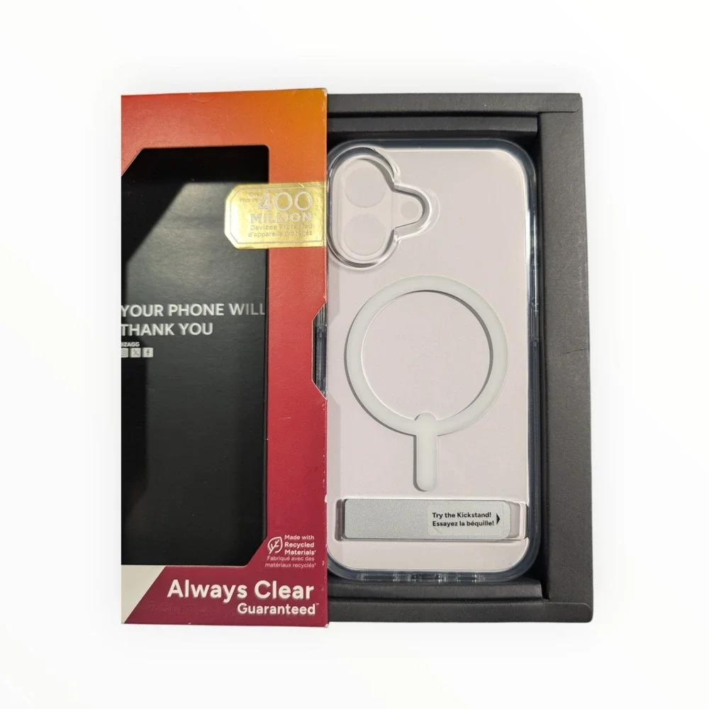 K2-O ZAGG‎ Crystal Palace Snap MagSafe Kickstand Case iPhone 16 - Clear ⬇